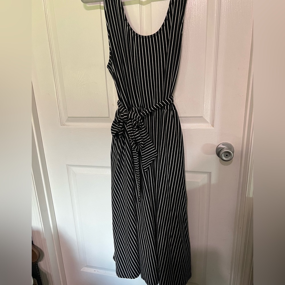 Striped midi dress (who what wear)